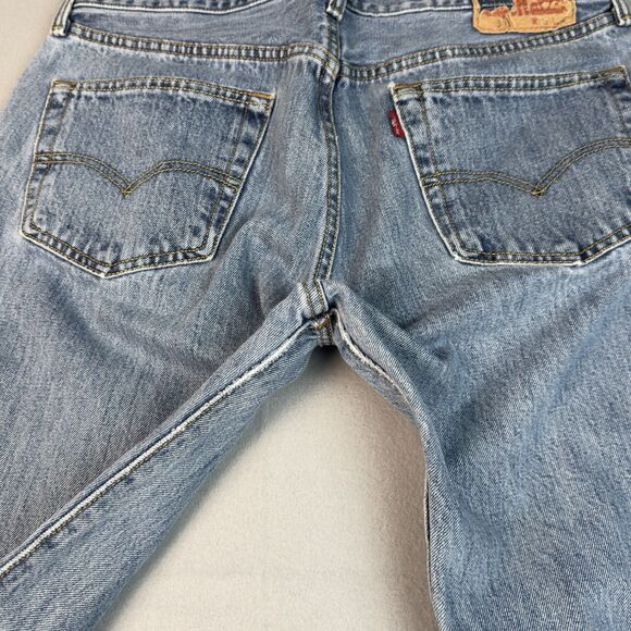 Levi's 501xx Jeans Mens 36x29 Straight Leg Button Fly Blue Denim Distressed - Picture 8 of 16